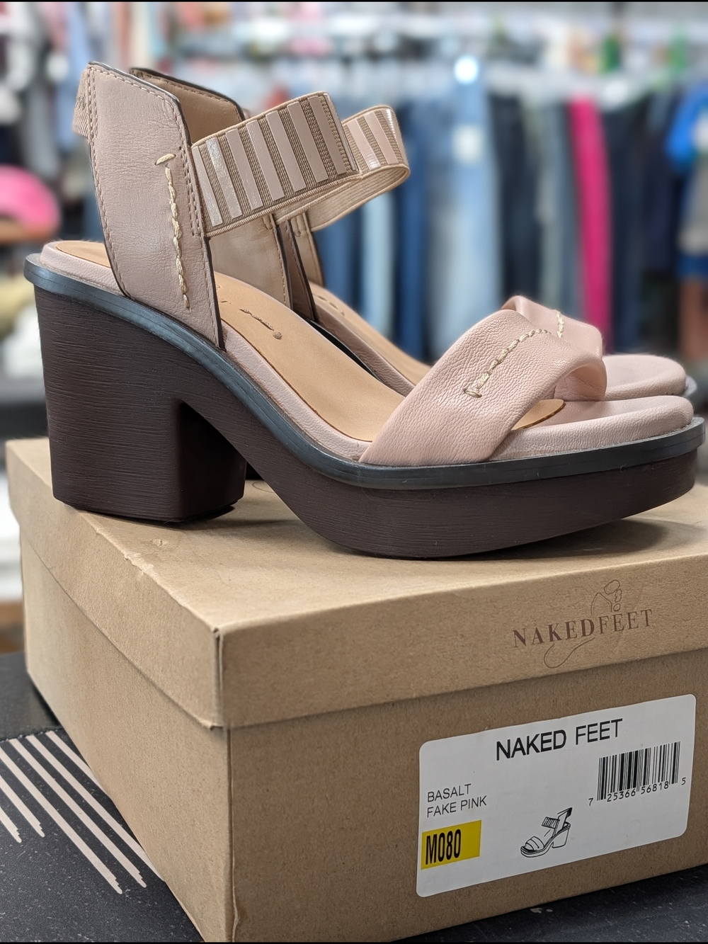 Naked Feet Basalt Platform Sandal in Fake Pink